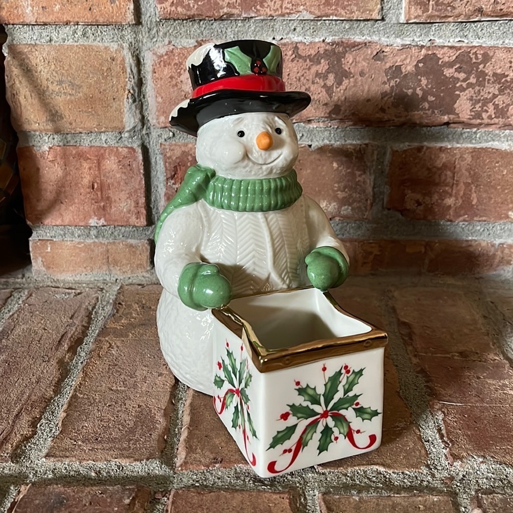 Lenox American by Design Holiday Snowman Candy Dish
